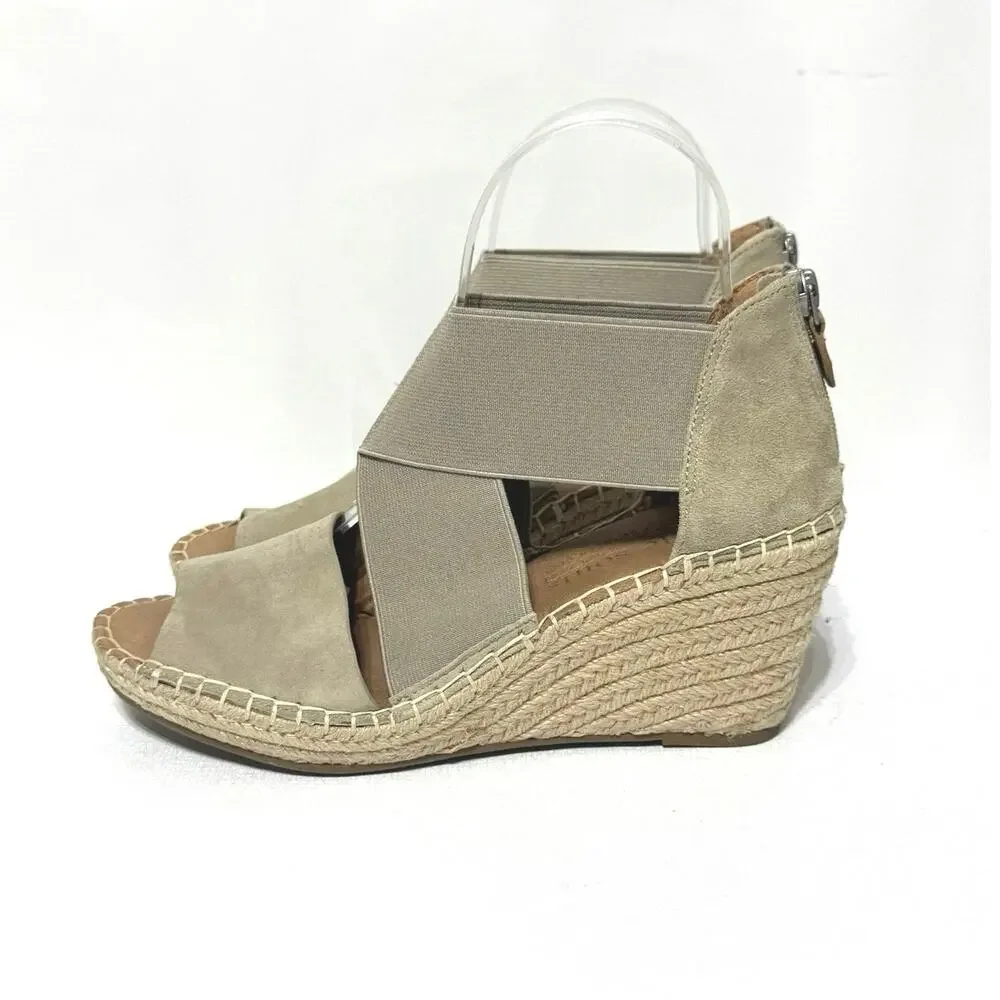 Gentle Souls Women's Colleen X-Elastic Crossover Espadrille Wedge Sandals 7.5 - Picture 3 of 9